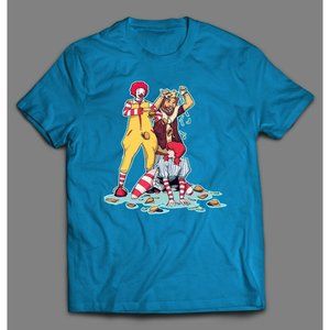 FAST FOOD STRIP CLUB PARODY HIGH QUALITY MENS TEE